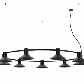 Compose rail circle pendant light large metal shade by zero